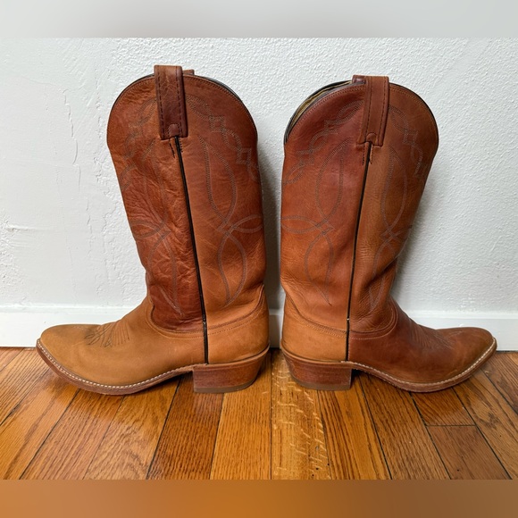 Vintage Dan Post Brown Western Cowboy Boots Unisex Men’s 9EW - Picture 6 of 11